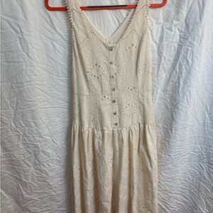 House of Harlow 1960 Cream Eyelet Midi Dress